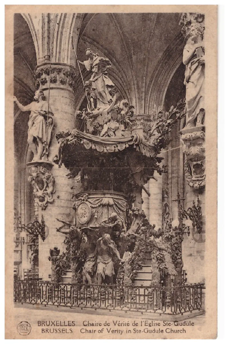 Bruxelles - Chaire de vérité de l'église Ste Gudule Vers 1935