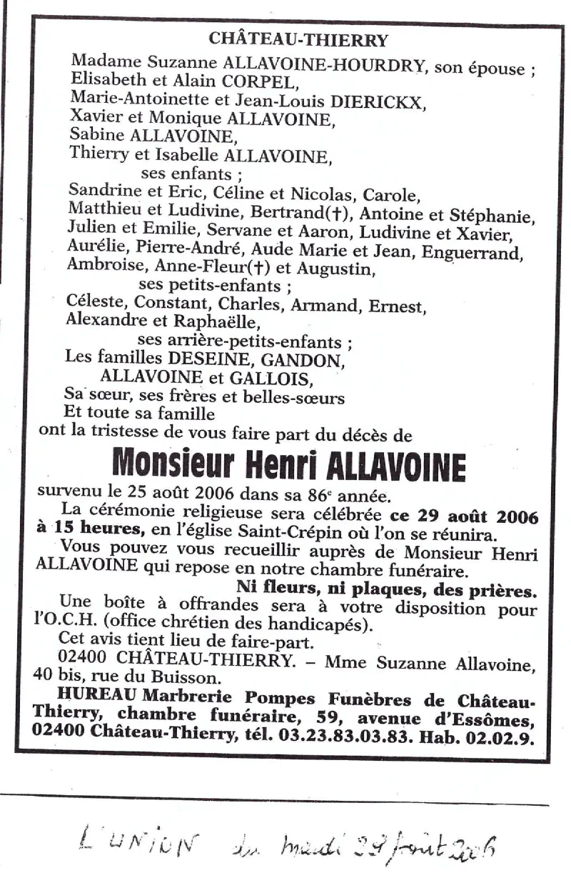 Henri ALLAVOINE 25/08/2006