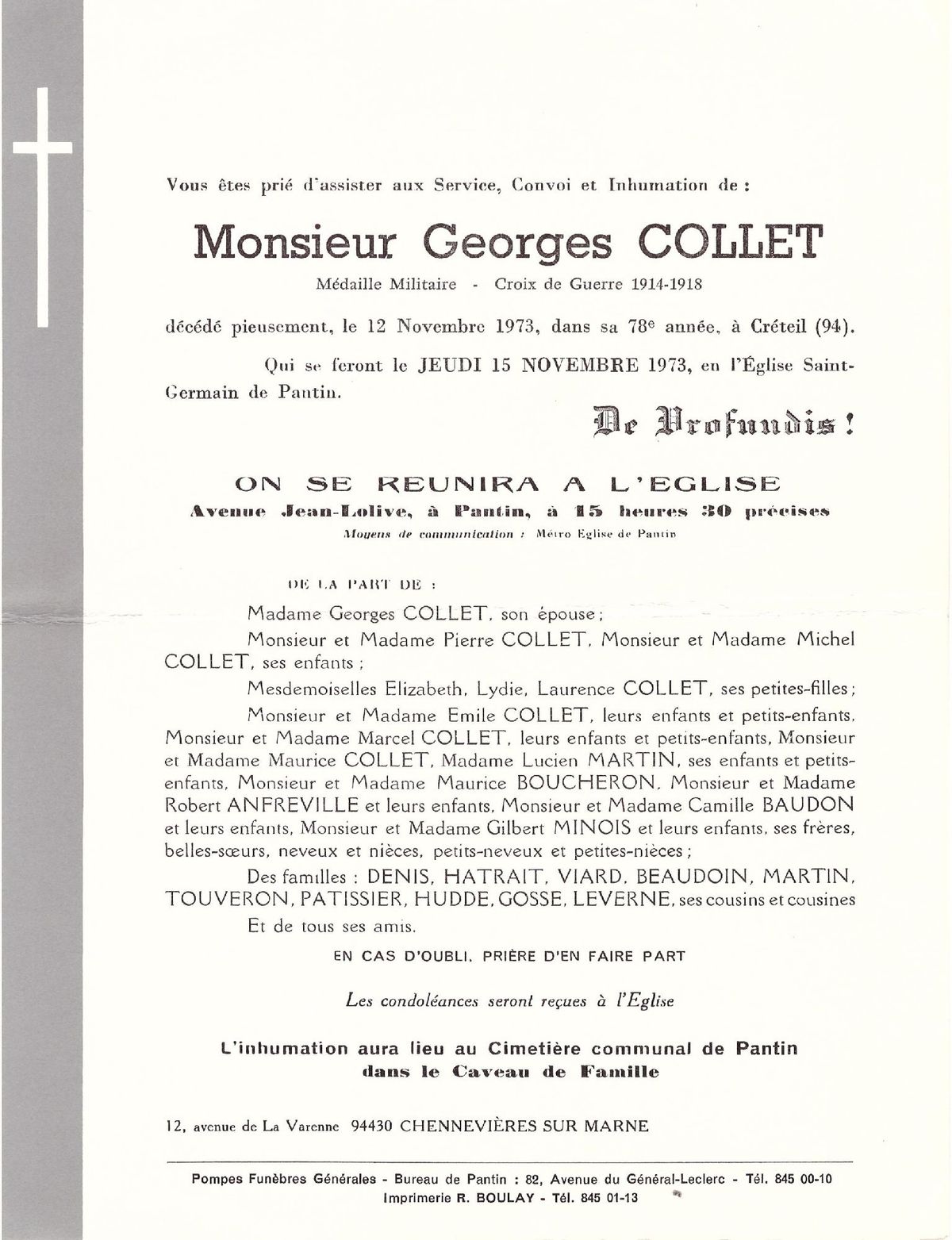 Georges COLLET 12/11/1973
