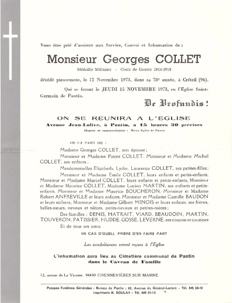 Georges COLLET 12/11/1973