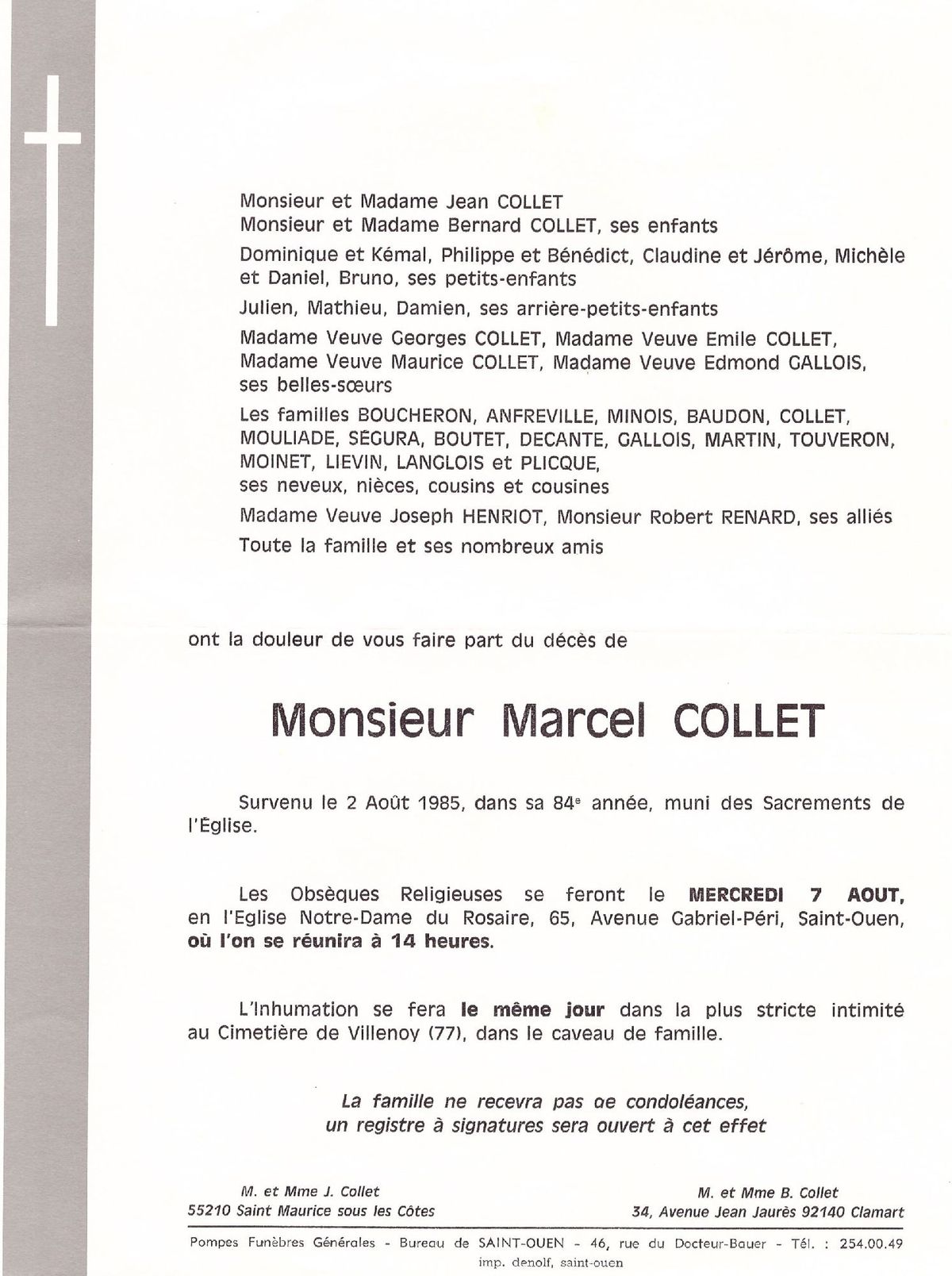 Marcel COLLET 02/08/1985