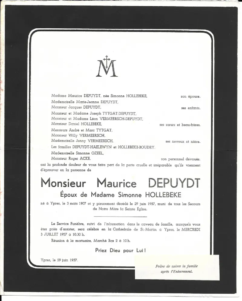 Maurice DEPUYDT 29/06/1957