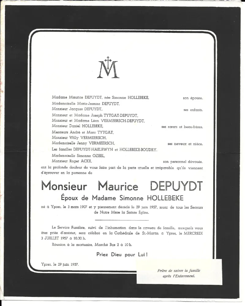 Maurice DEPUYDT 29/06/1957