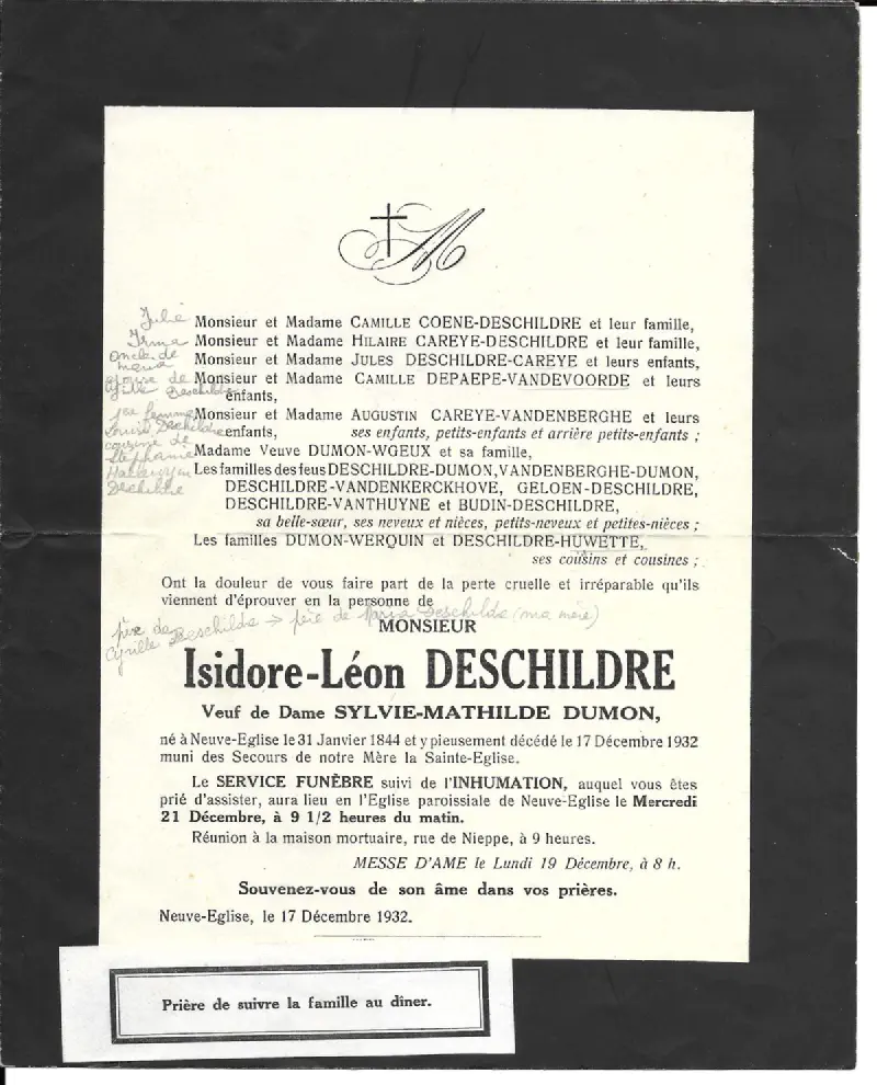 Isidore DESCHILDRE 17/12/1932