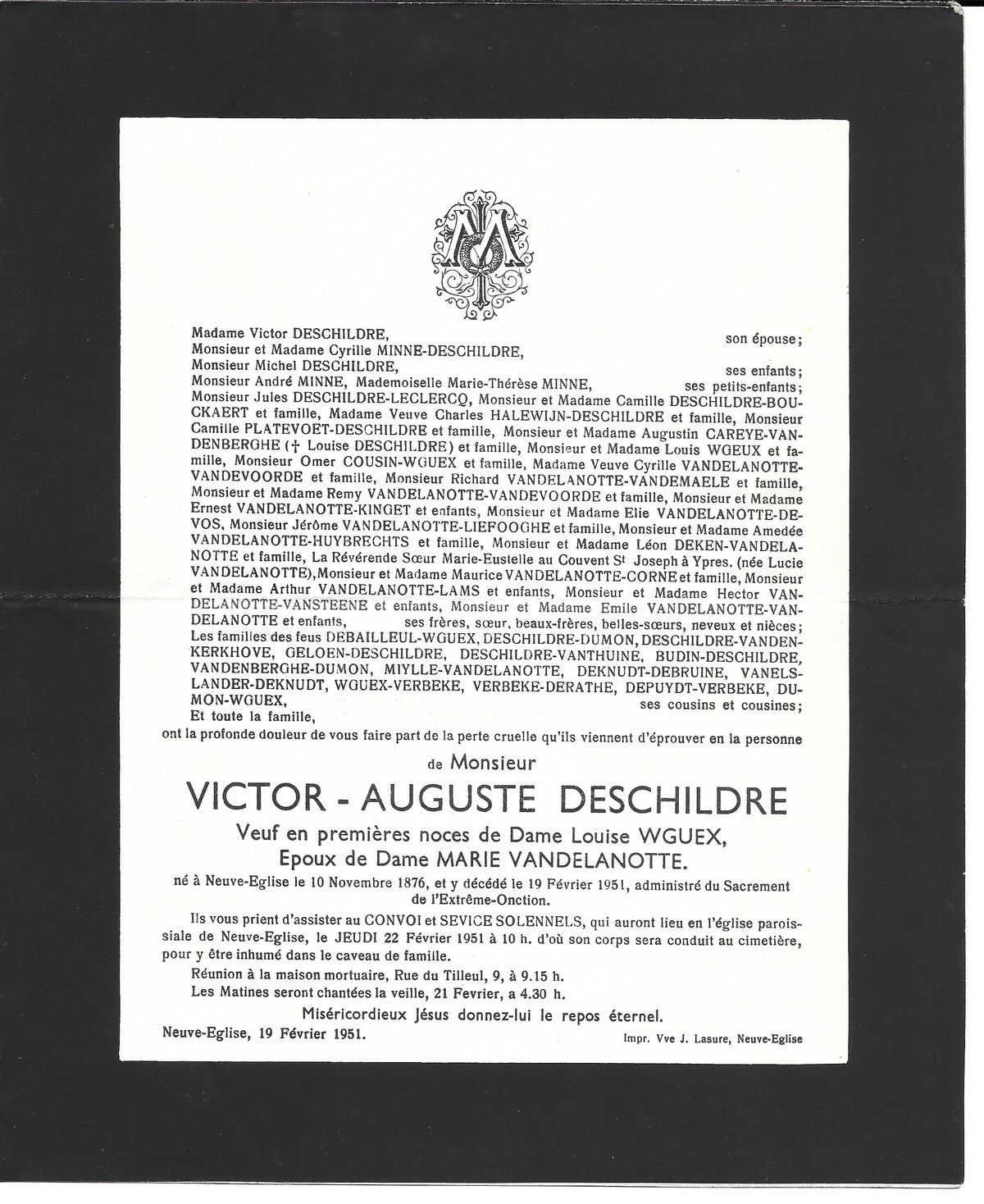 Victor DESCHILDRE 19/02/1951