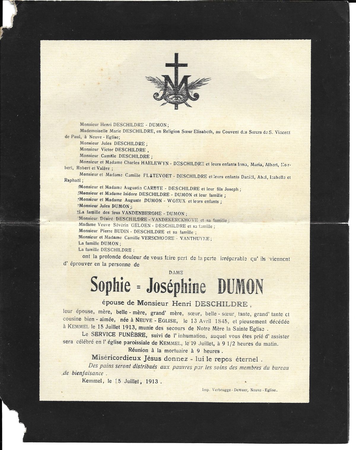 Sophie DUMON 15/07/1913