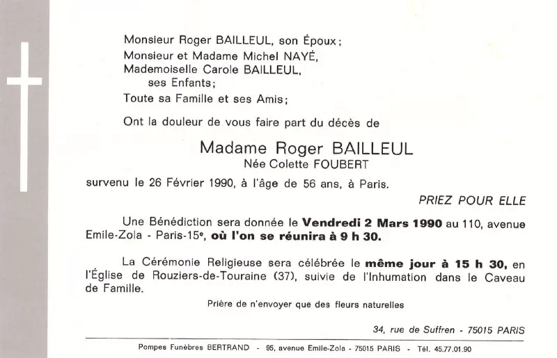 Colette FOUBERT 26/02/1990