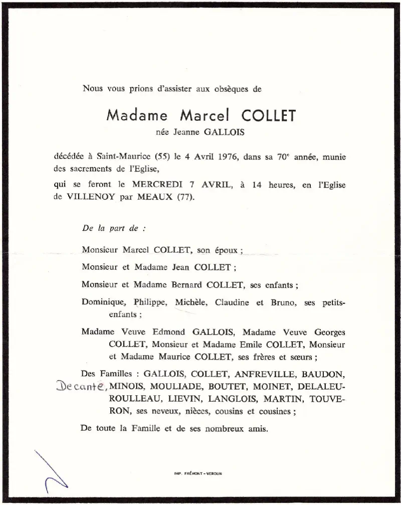 Jeanne GALLOIS 04/04/1976