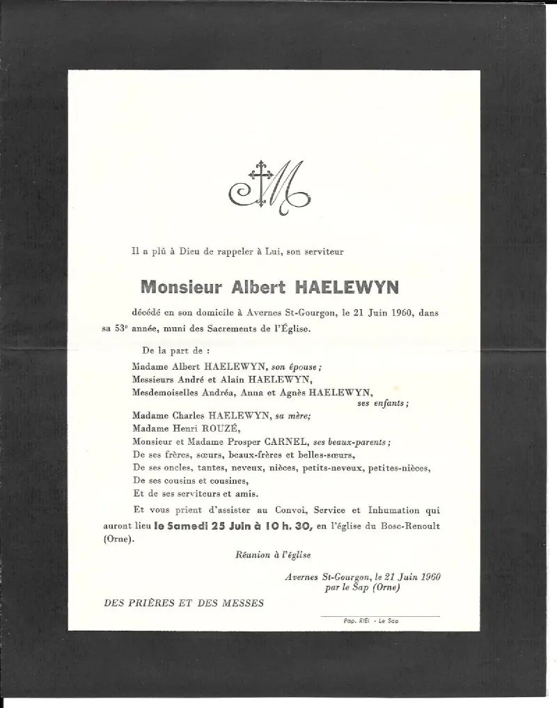 Albert HAELEWYN 21/06/1960