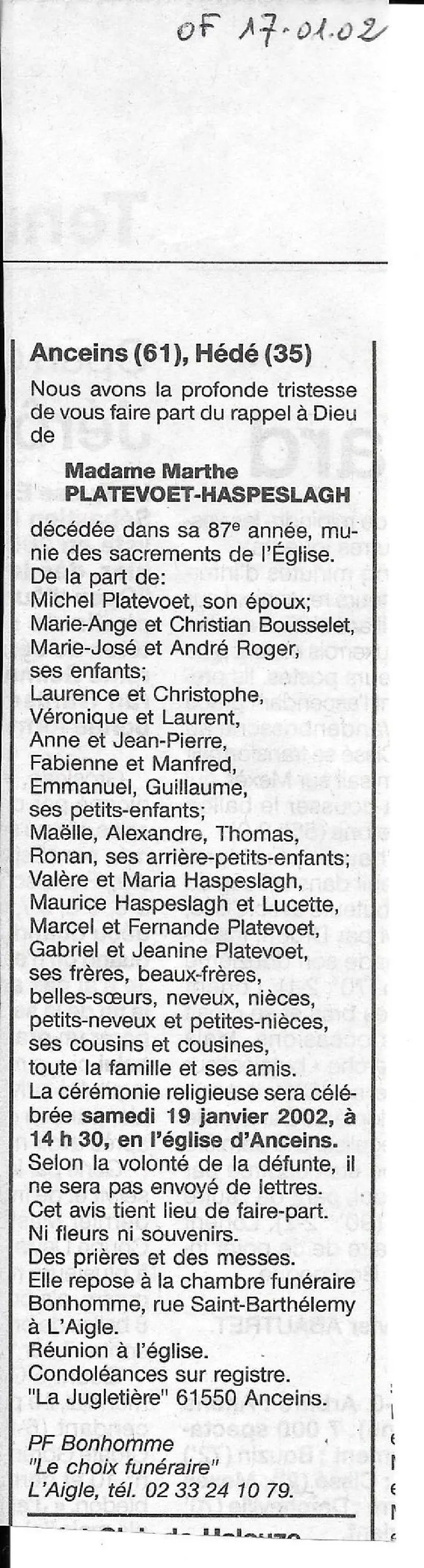 Marthe HASPESLAGH 00/01/2002
