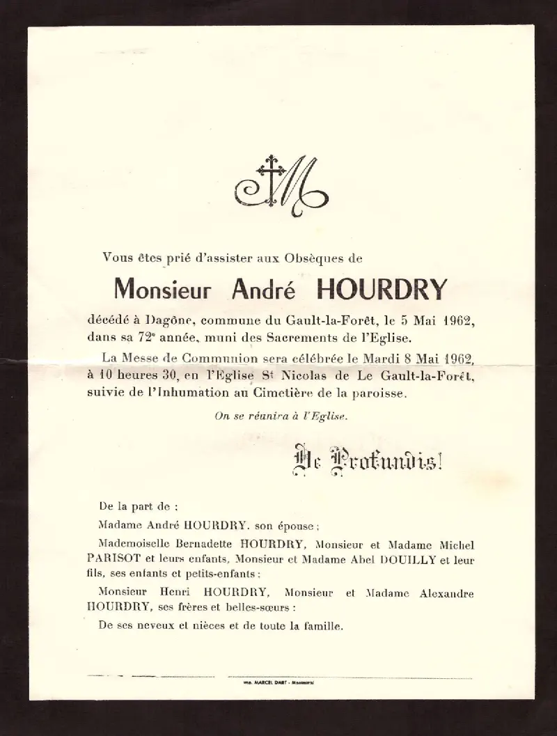 Andre HOURDRY 05/05/1962