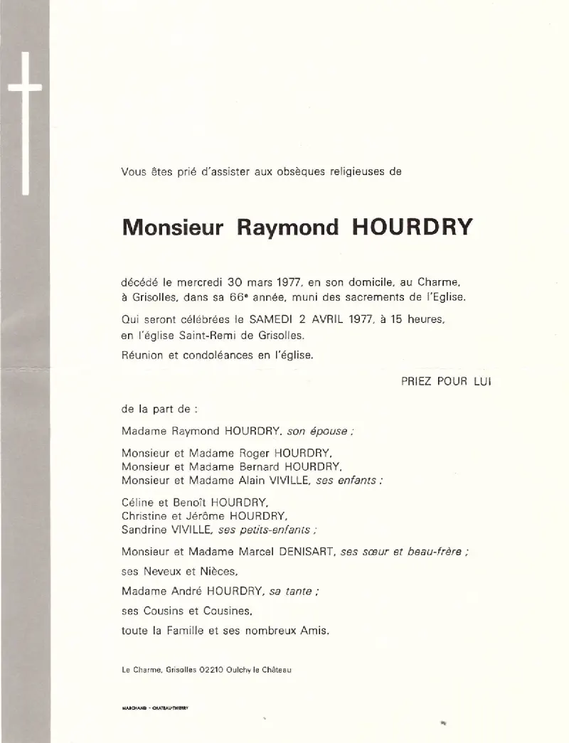 Raymond HOURDRY 30/03/1977