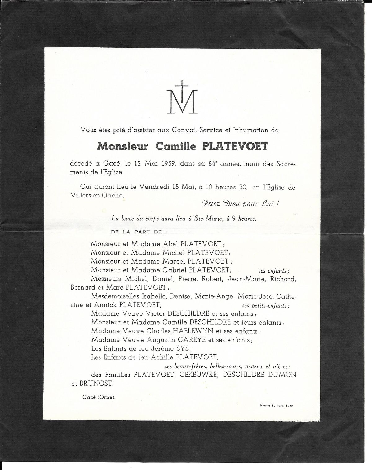 Camille PLATEVOET 12/05/1959