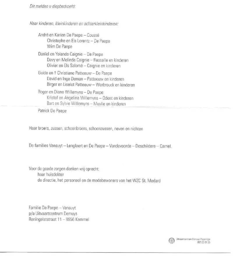 Jeanne VANSUYT 08/05/2020