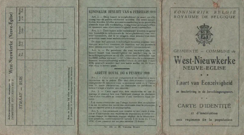 Carte d'identité - 1939 - Maria DESCHILDRE épouse HAELEWYN