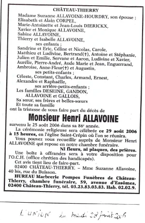 Henri ALLAVOINE 25/08/2006