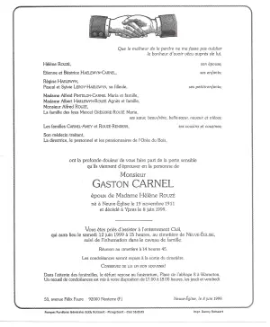 Gaston CARNEL 08/06/1999