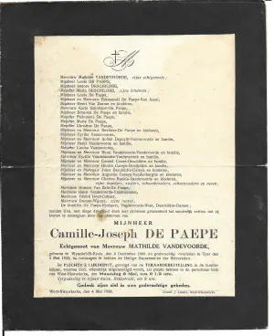 Camille DE PAEPE 03/05/1933