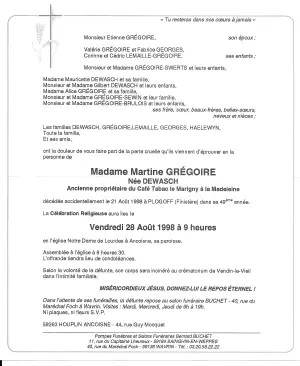 Martine DEWASCH 21/08/1998