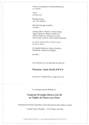 Alain HAELEWYN 12/07/2014