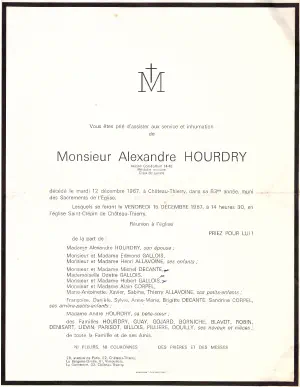 Alexandre HOURDRY 12/12/1967