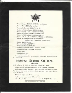 Georges KESTELYN 29/07/1954