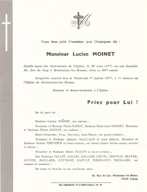 Lucien MOINET 28/06/1977