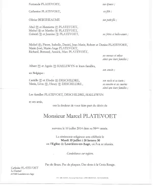 Marcel PLATEVOET 10/07/2014