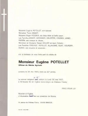 Eugene POTTELET 26/03/1983