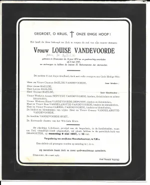 Louise VANDEVOORDE 02/05/1957