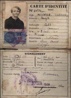 Carte d'identité - 1944 - Angèle LORANDEL