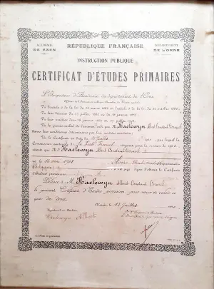 certificat détudes - 1920