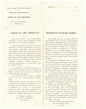 Offre de rapatriement du gouvernement belge